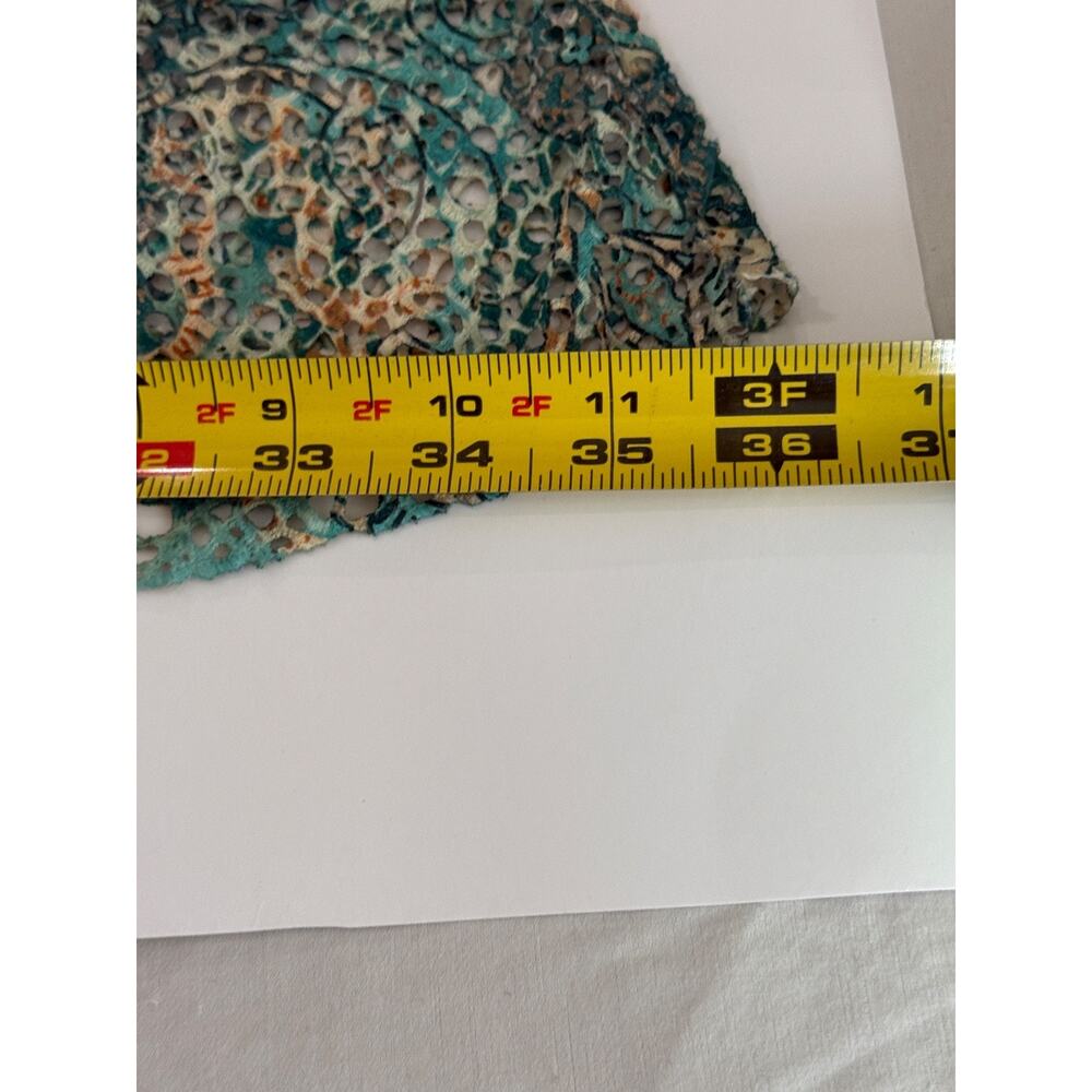 Reba Rhinestoned Paisley Green Midi Dress V-Neck cap sleeve SZ Medium - Picture 13 of 15